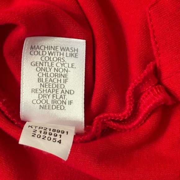 J Jill Wrinkle-Free Tunic Blouse. Women's Sz-L Red | Comfortable | 3/4 Sleeve - Picture 7 of 8